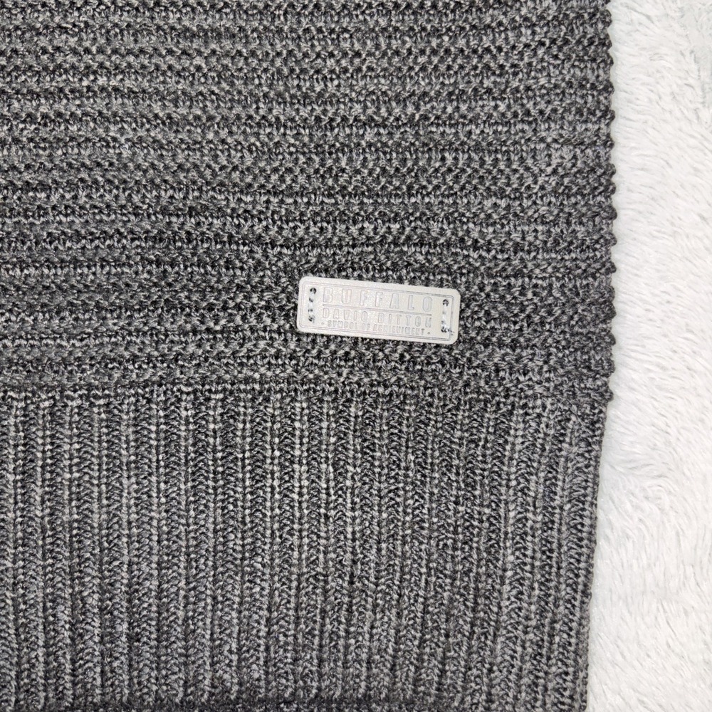 NWT Buffalo David Bitton Wariner Crewneck Sweater - M Black - Picture 2 of 8
